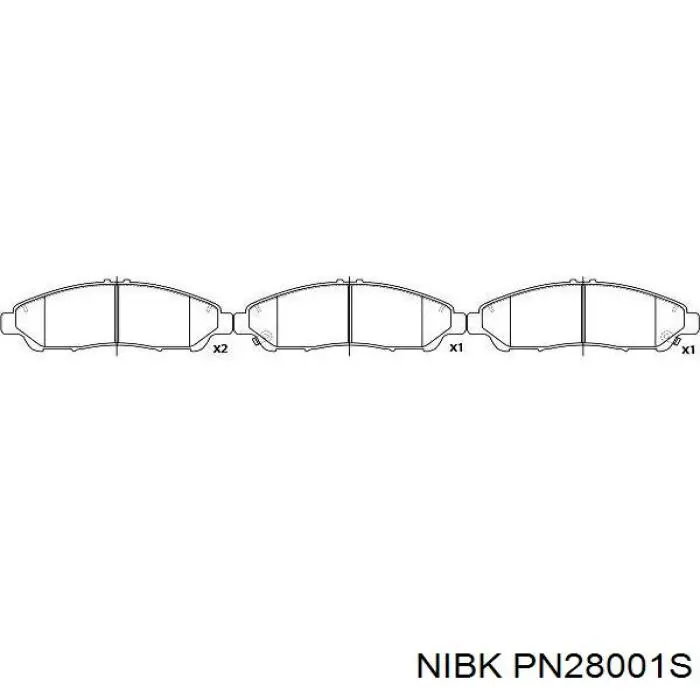 Колодки гальмівні передні, дискові PN28001S Nibk