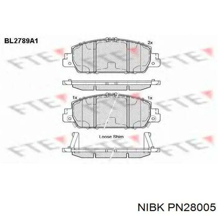 Гальмівні колодки Nibk PN28005 ціна, від 38.98 USD
