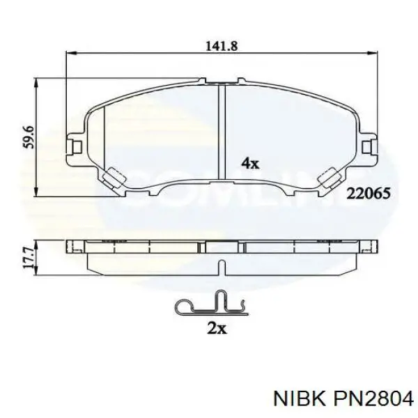 Колодки гальмівні передні, дискові PN2804 Nibk