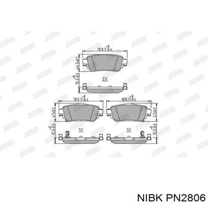 PN2806 Nibk Колодки гальмівні задні, дискові