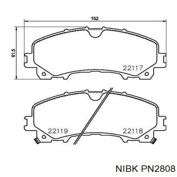 Гальмівні колодки Nibk PN2808 ціна, від 33.86 USD