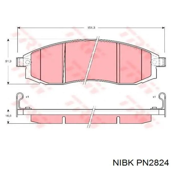 Передні тормозні колодки PN2824 Nibk