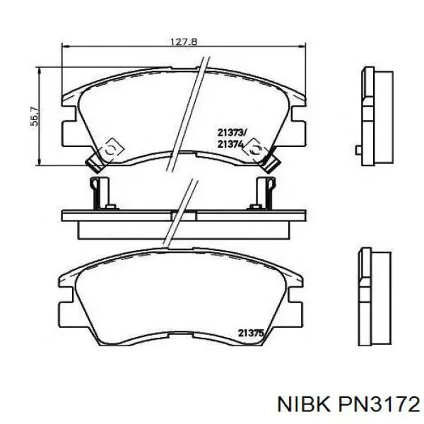 Гальмівні колодки Nibk PN3172 ціна, від 13.94 USD
