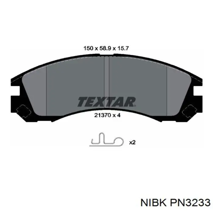 Передні тормозні колодки PN3233 Nibk