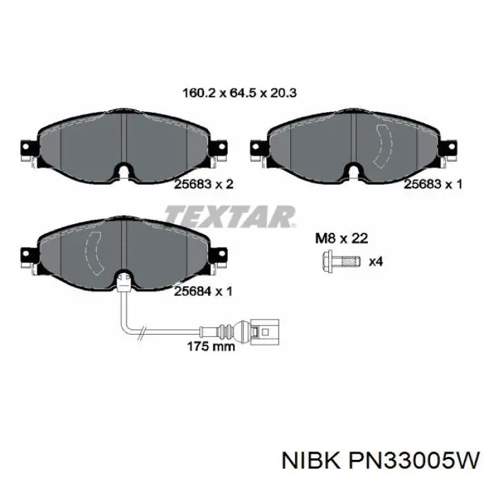 Гальмівні колодки Nibk PN33005W ціна, від 47.22 USD
