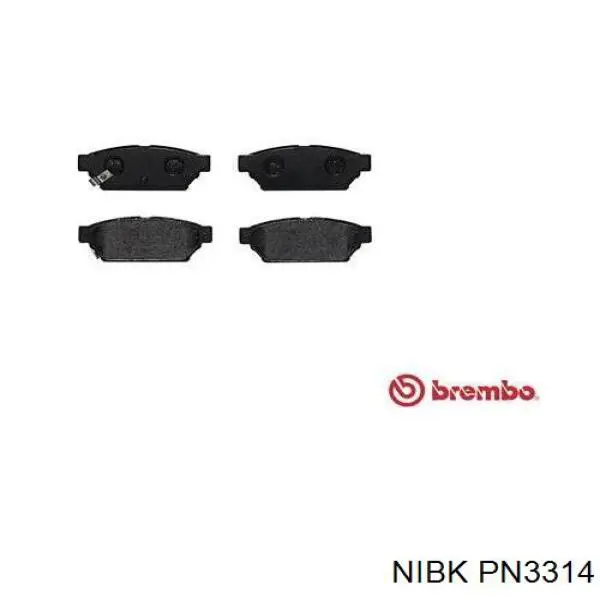 PN3314 Nibk Колодки гальмівні задні, дискові