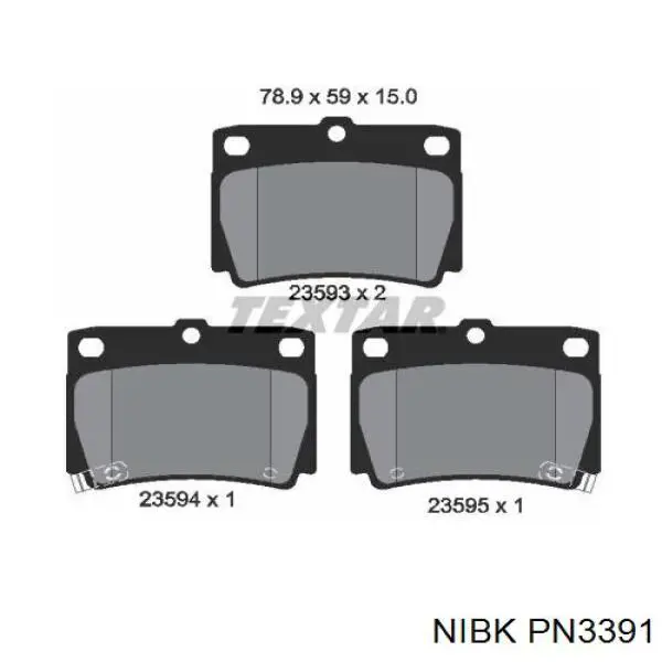 Задні гальмівні колодки PN3391 Nibk