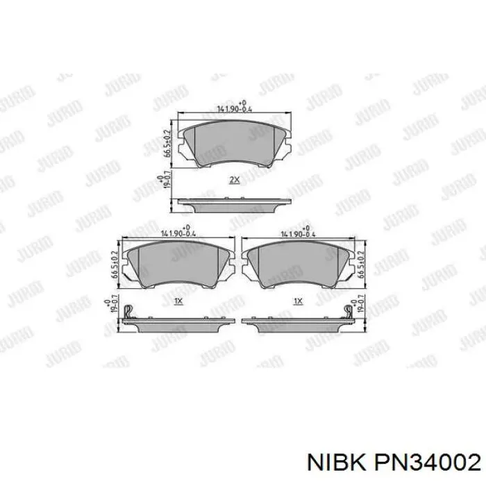 Гальмівні колодки Nibk PN34002 ціна, від 31.31 USD