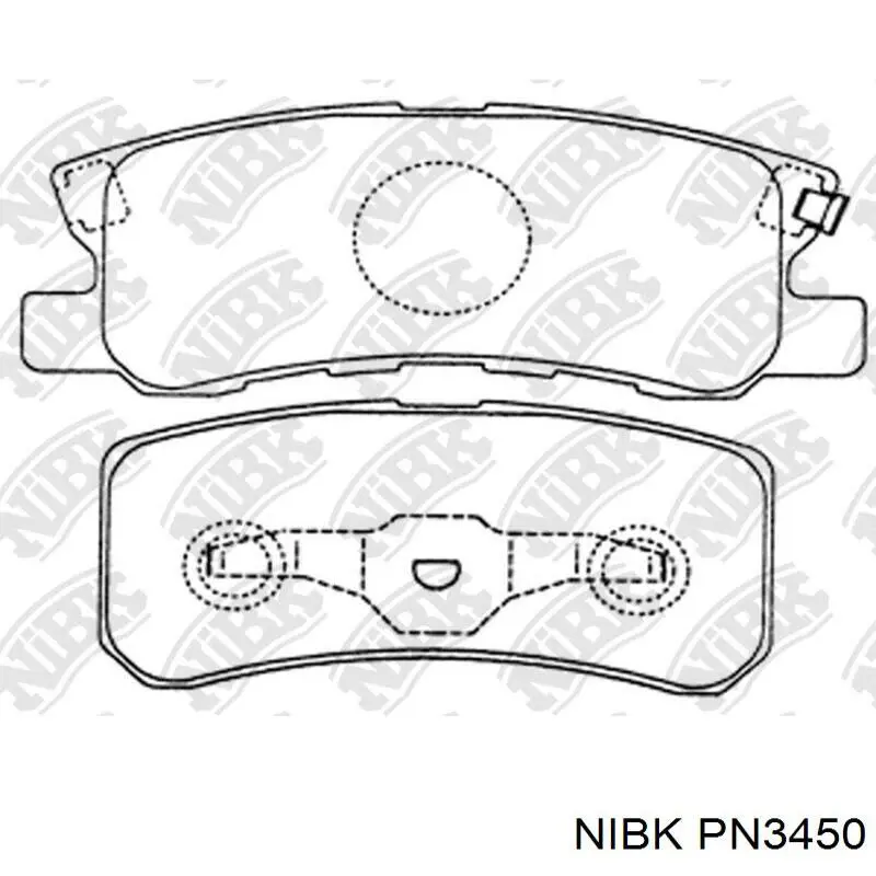 PN3450 Nibk колодки гальмові задні, дискові