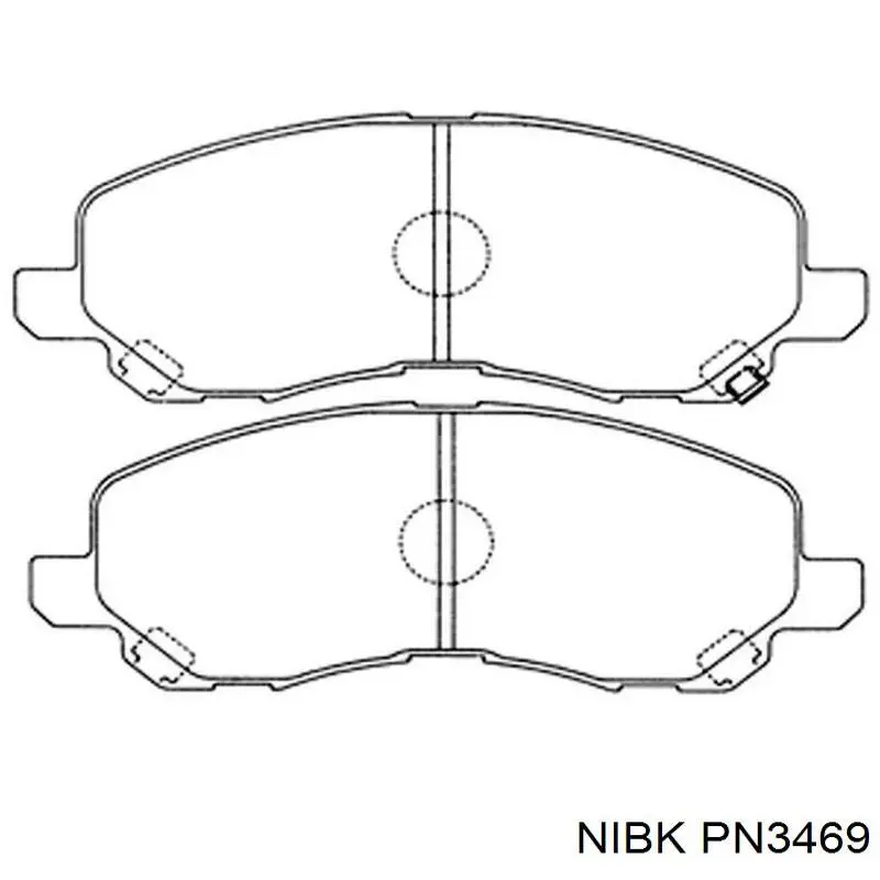 Колодки гальмівні передні, дискові PN3469 Nibk