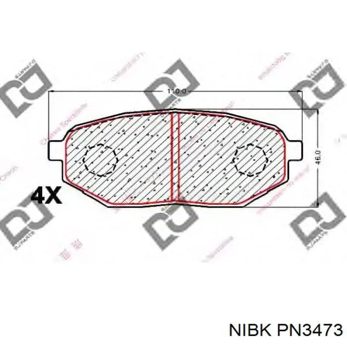 Купити PN3473 Nibk Колодки гальмівні передні, дискові