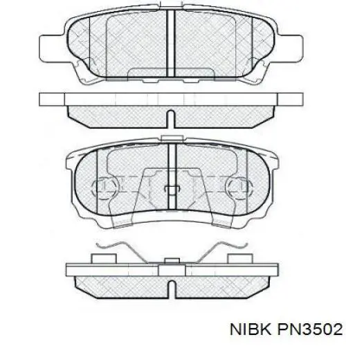 PN3502 Nibk колодки гальмові задні, дискові