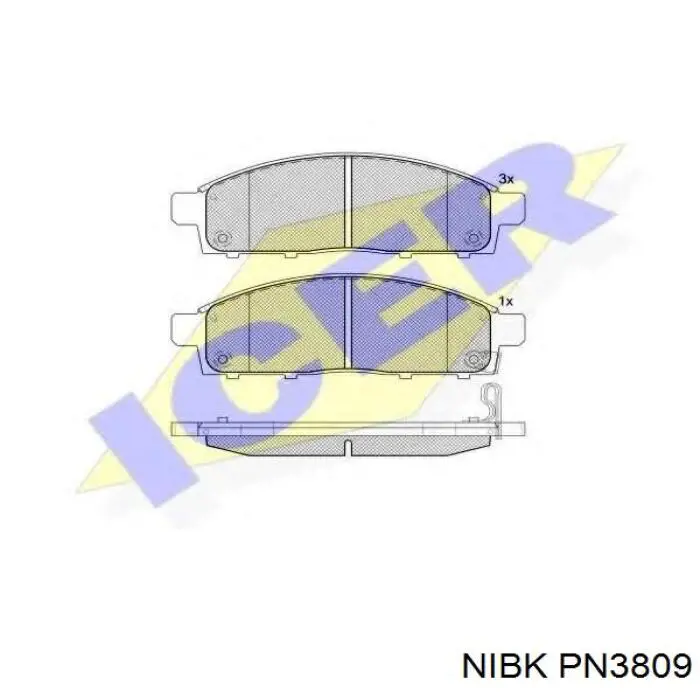 Передні тормозні колодки PN3809 Nibk