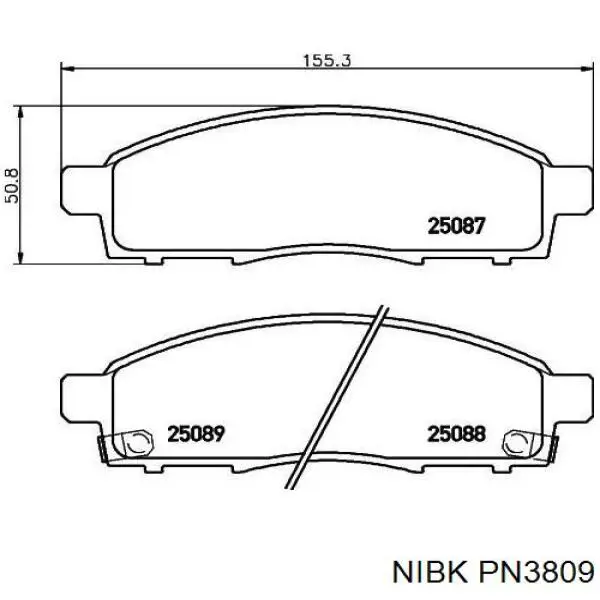 PN3809 Nibk Передні гальмівні колодки