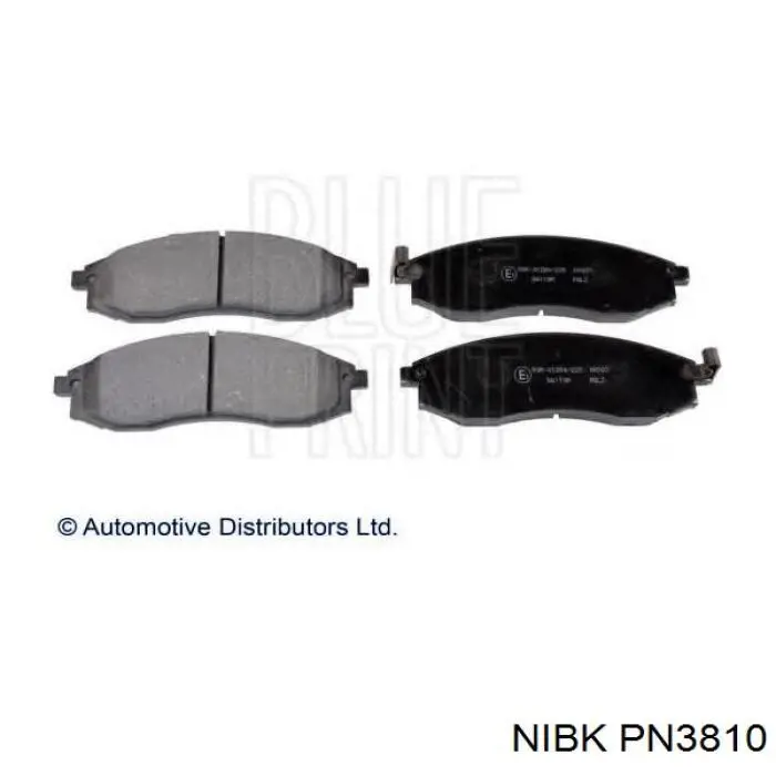 PN3810 Nibk колодки гальмівні передні, дискові