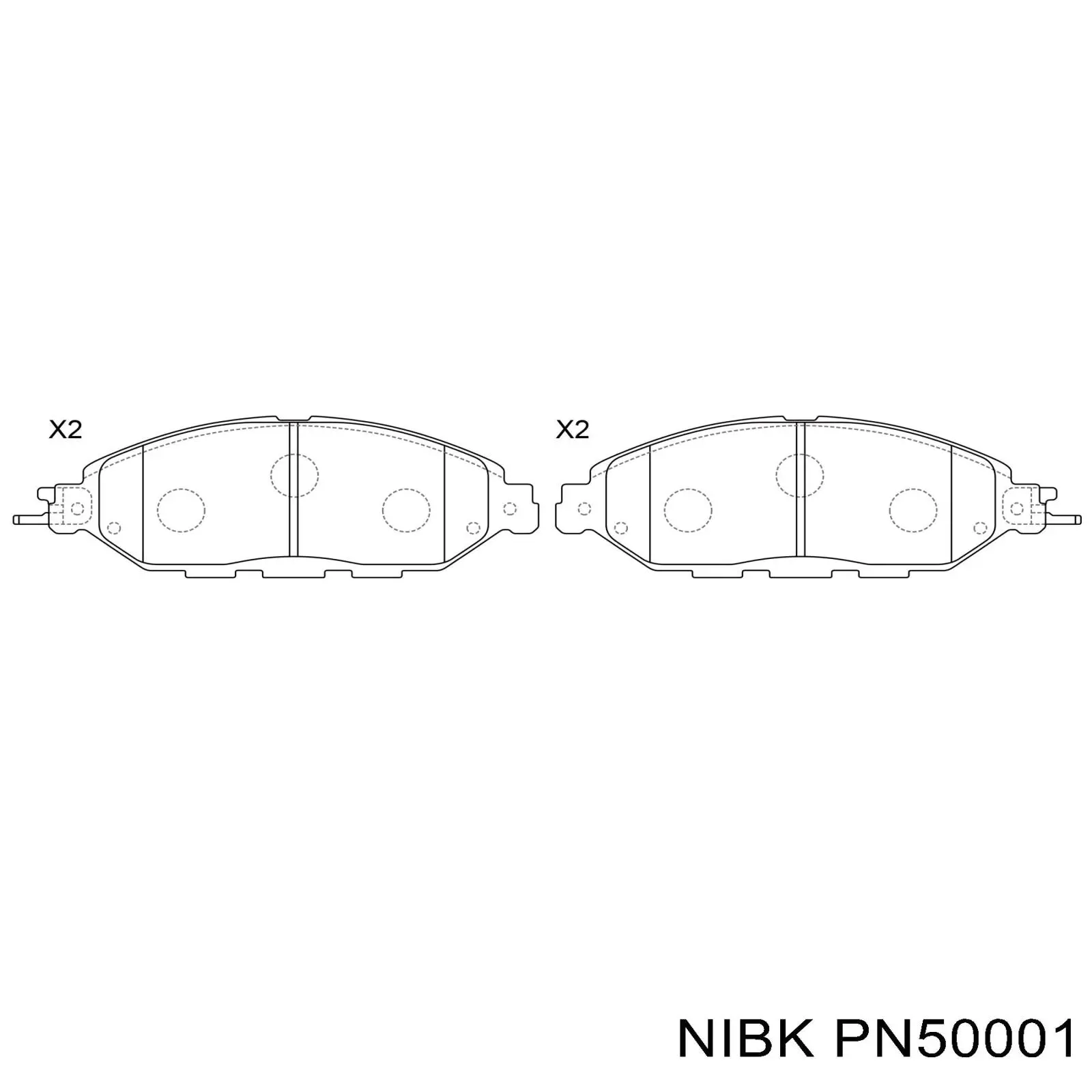PN50001 Nibk колодки гальмівні передні, дискові