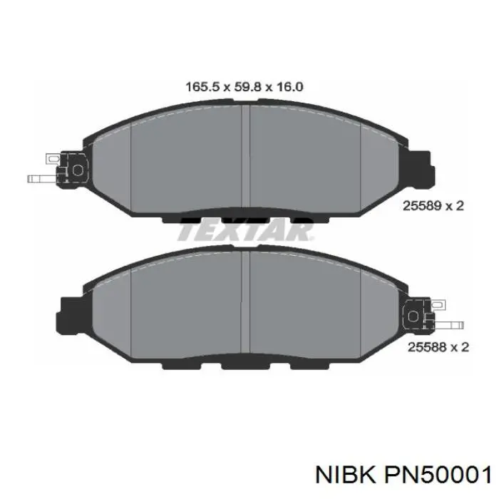 Купити PN50001 Nibk Колодки гальмівні передні, дискові