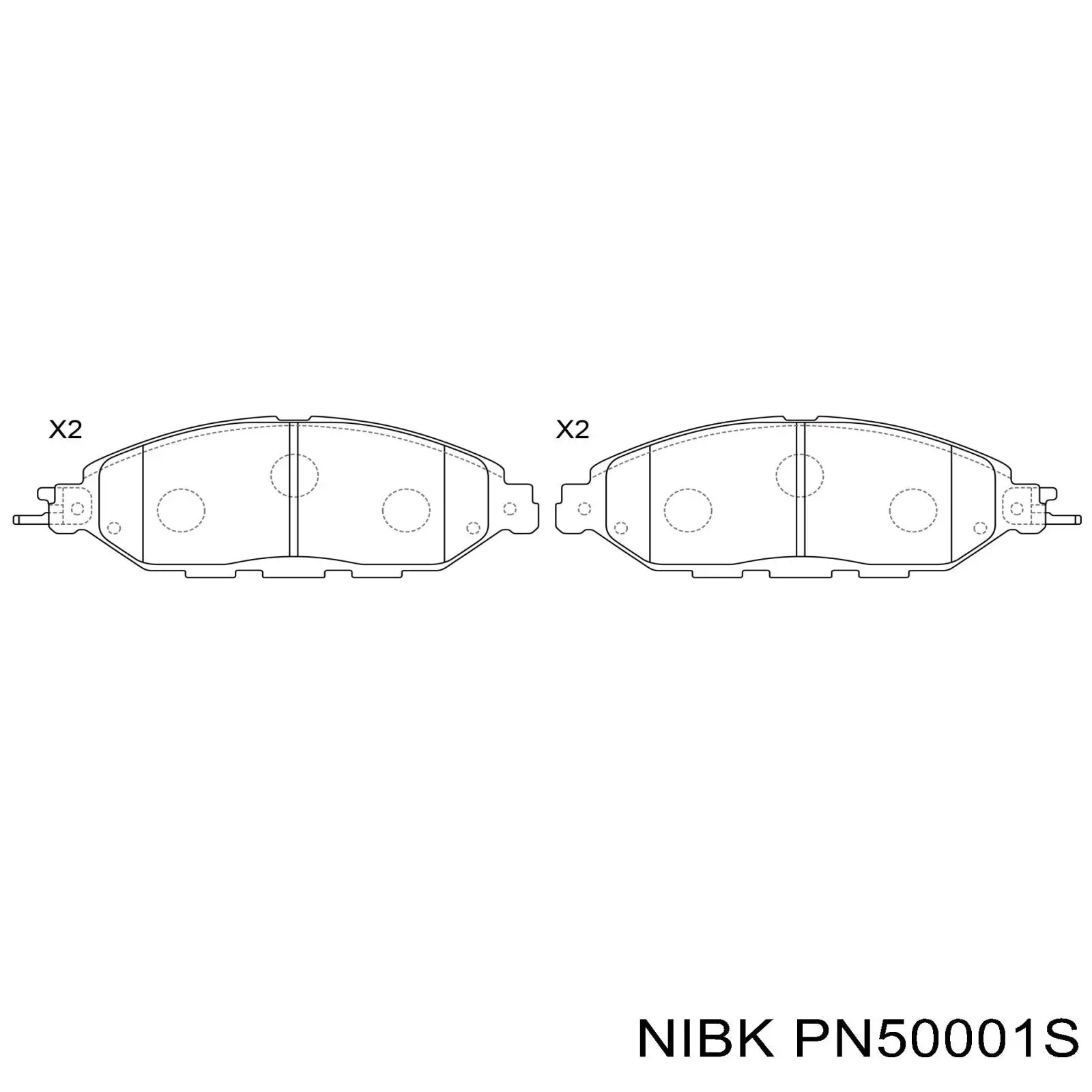 Передні тормозні колодки PN50001S Nibk