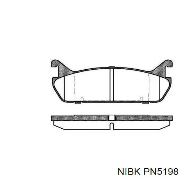 PN5198 Nibk Колодки гальмівні задні, дискові