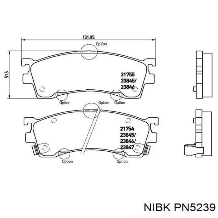Гальмівні колодки Nibk PN5239 ціна, від 15.08 USD