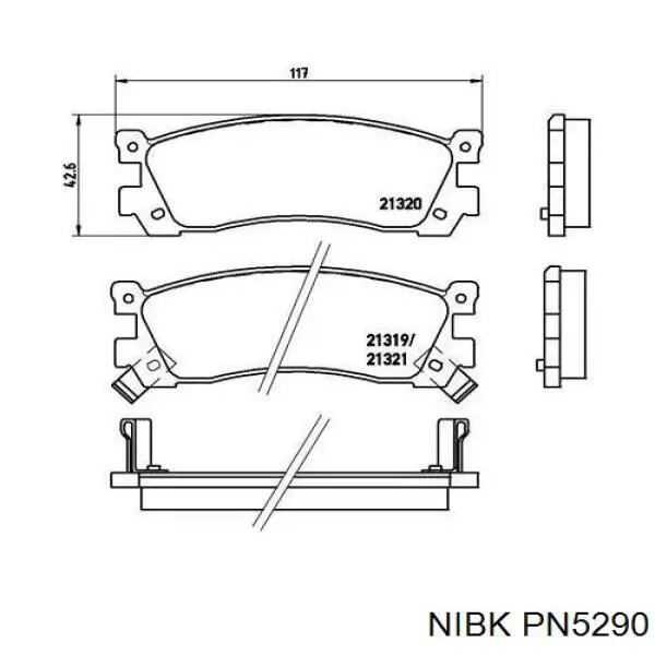 Задні гальмівні колодки PN5290 Nibk