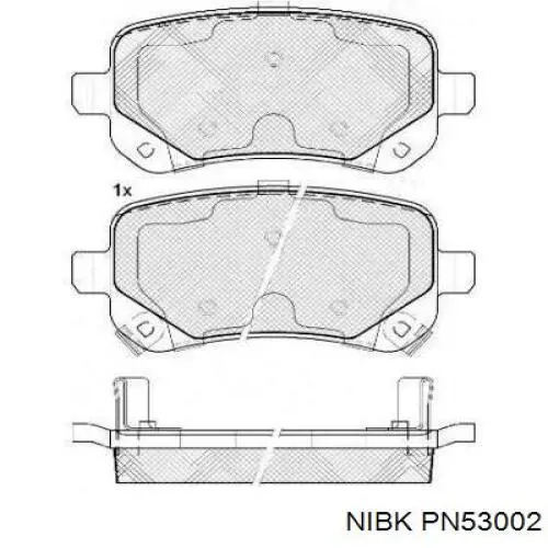 Задні гальмівні колодки PN53002 Nibk