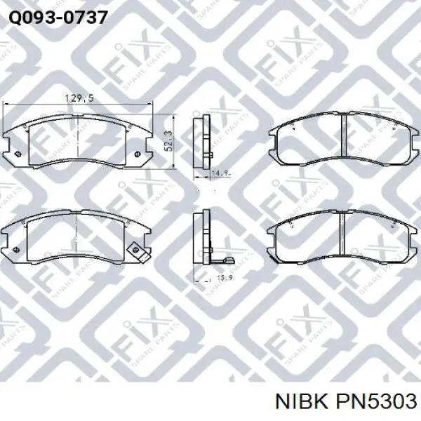 Гальмівні колодки Nibk PN5303 ціна, від 14.12 USD