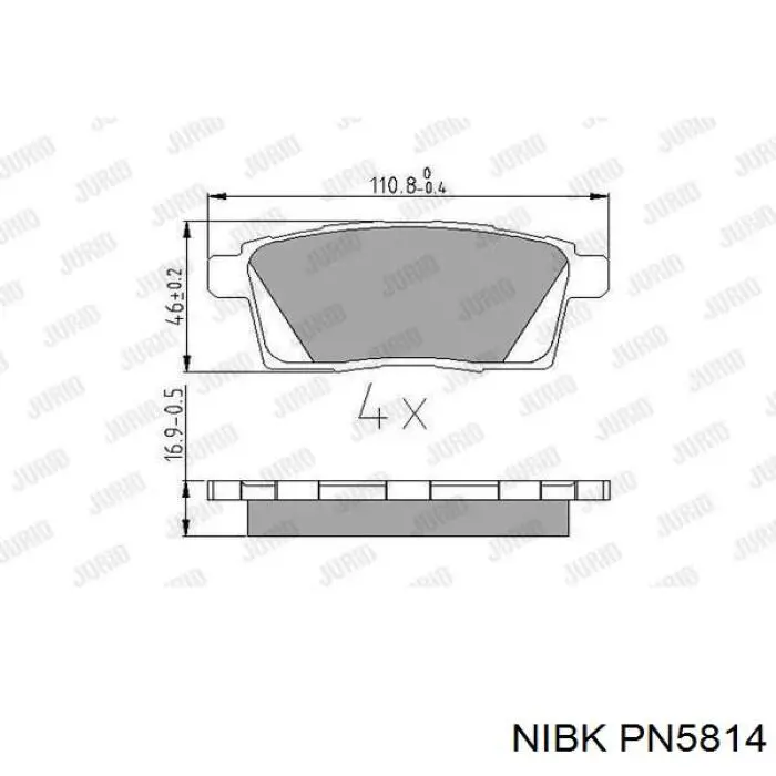 PN5814 Nibk Колодки гальмівні задні, дискові