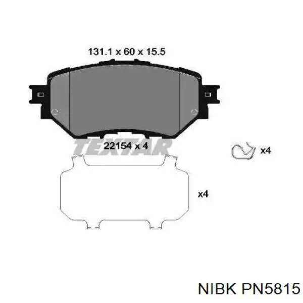 Купити PN5815 Nibk Колодки гальмівні передні, дискові