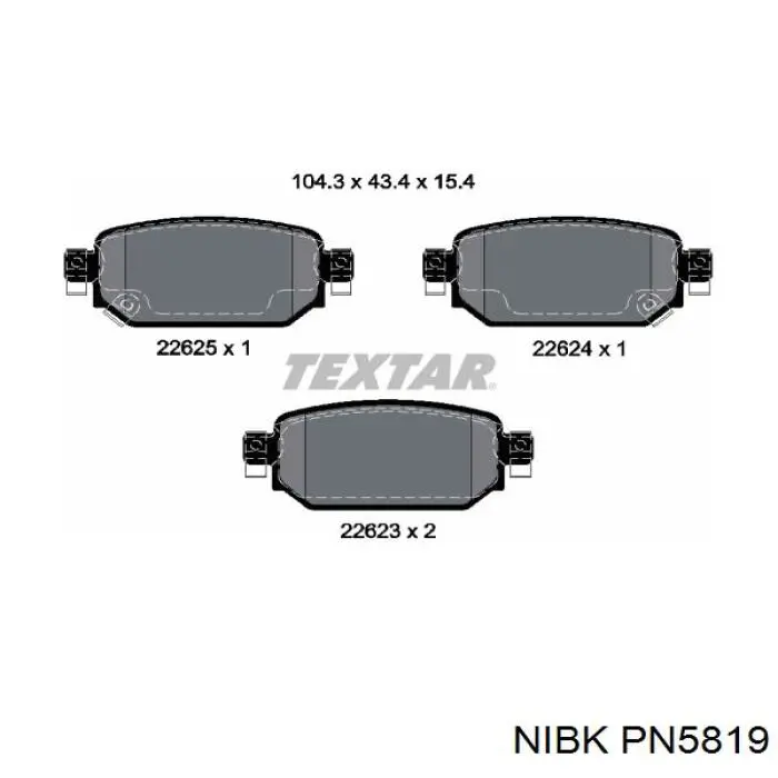 Колодки гальмові задні, дискові PN5819 Nibk