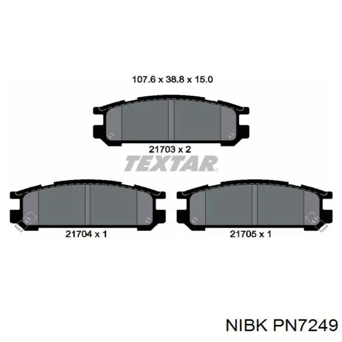 Колодки гальмові задні, дискові PN7249 Nibk