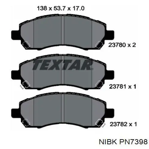 Передні тормозні колодки PN7398 Nibk