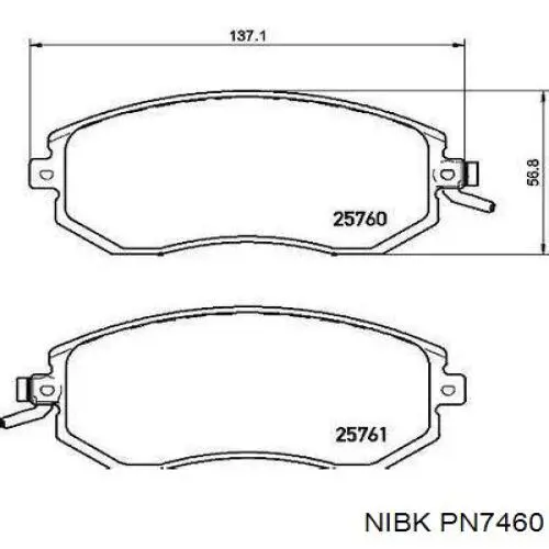 PN7460 Nibk Передні гальмівні колодки