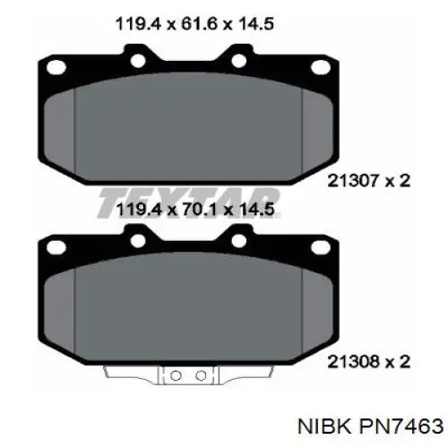 PN7463 Nibk Передні гальмівні колодки