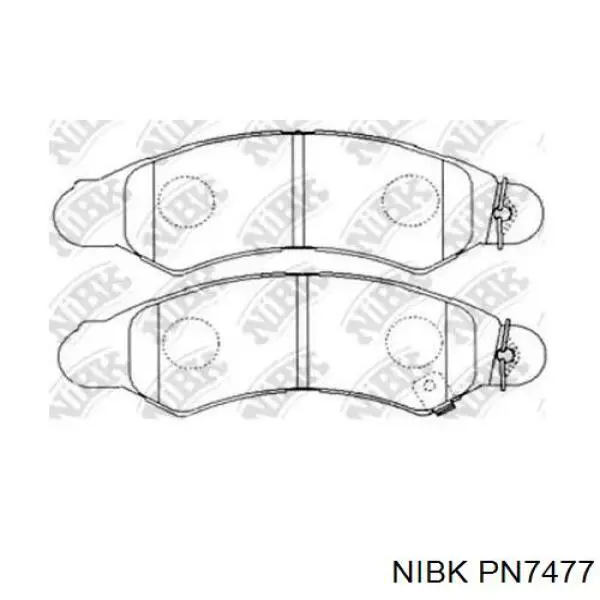 PN7477 Nibk колодки гальмівні передні, дискові