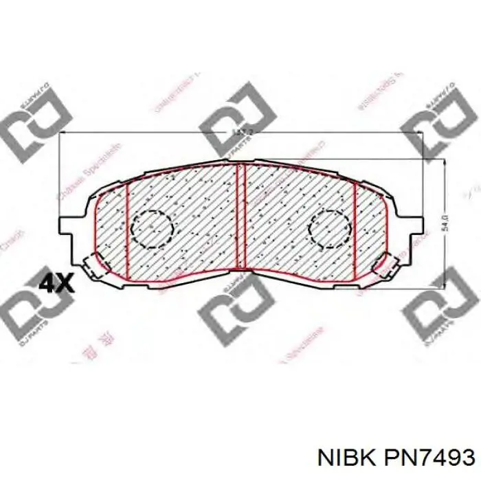 Купити PN7493 Nibk Колодки гальмівні передні, дискові