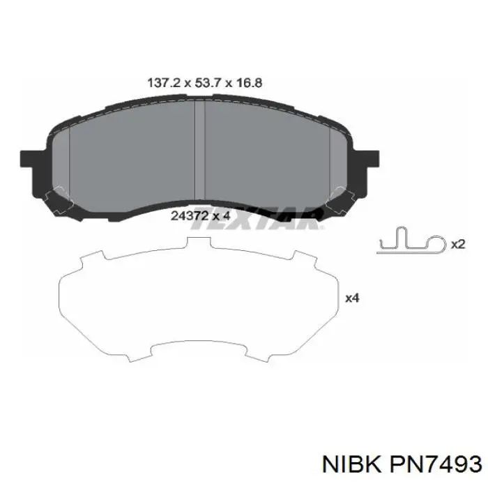 PN7493 Nibk Передні гальмівні колодки