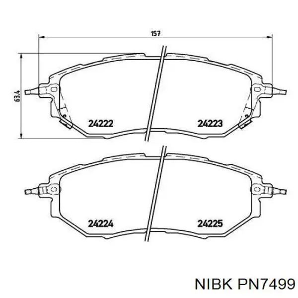 Передні тормозні колодки PN7499 Nibk