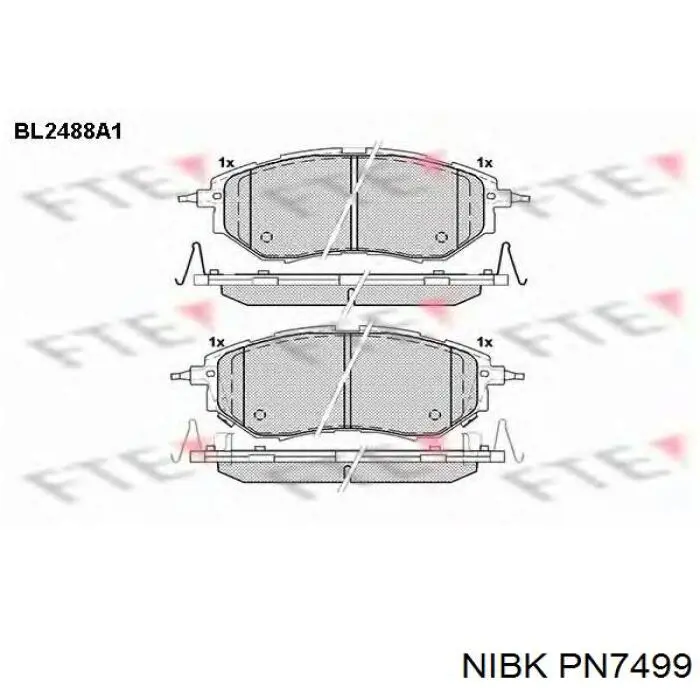 PN7499 Nibk Передні гальмівні колодки