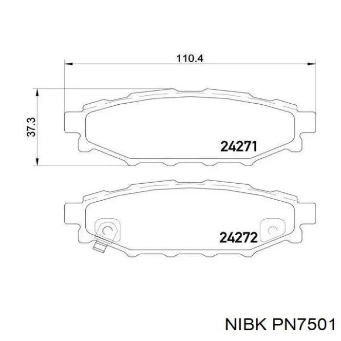 Задні гальмівні колодки Nibk PN7501 ціна, від 20.92 USD