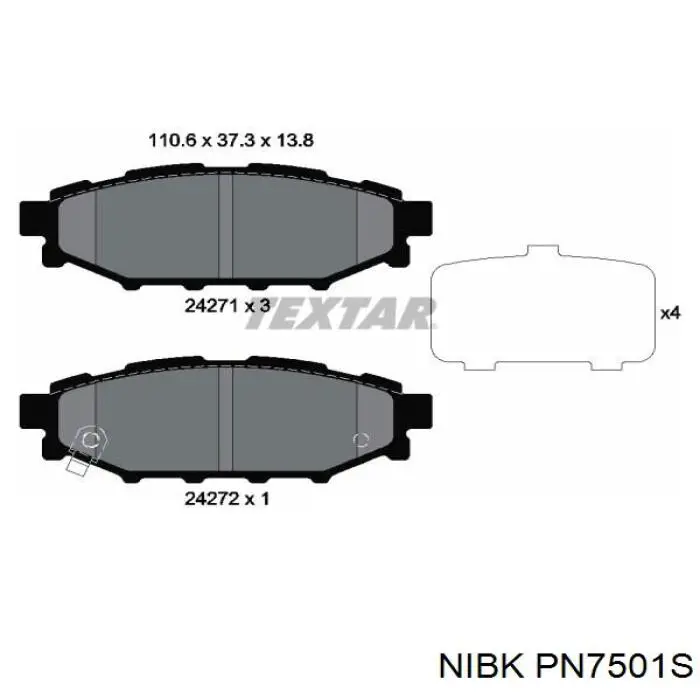 Купити PN7501S Nibk Задні колодки