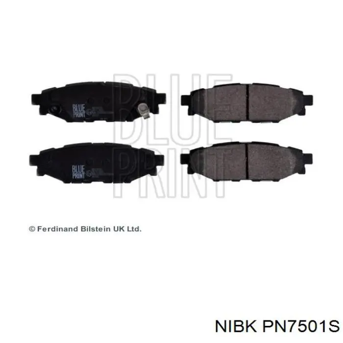 PN7501S Nibk Колодки гальмівні задні, дискові
