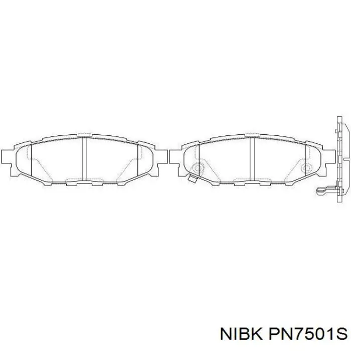 Задні гальмівні колодки Nibk PN7501S ціна, від 24.07 USD