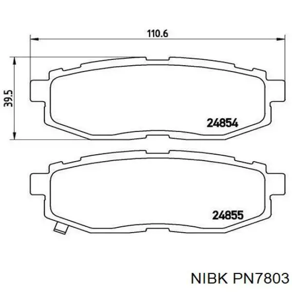 PN7803 Nibk Колодки гальмівні задні, дискові