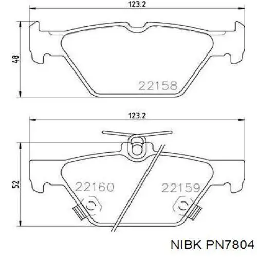 Колодки гальмові задні, дискові PN7804 Nibk