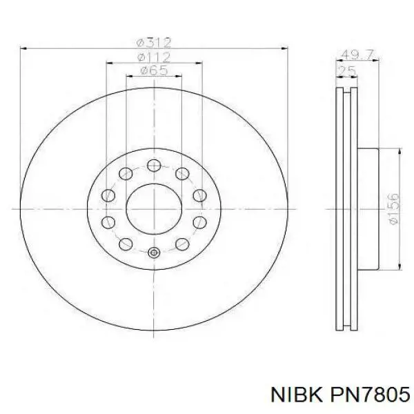 Колодки гальмівні передні, дискові PN7805 Nibk