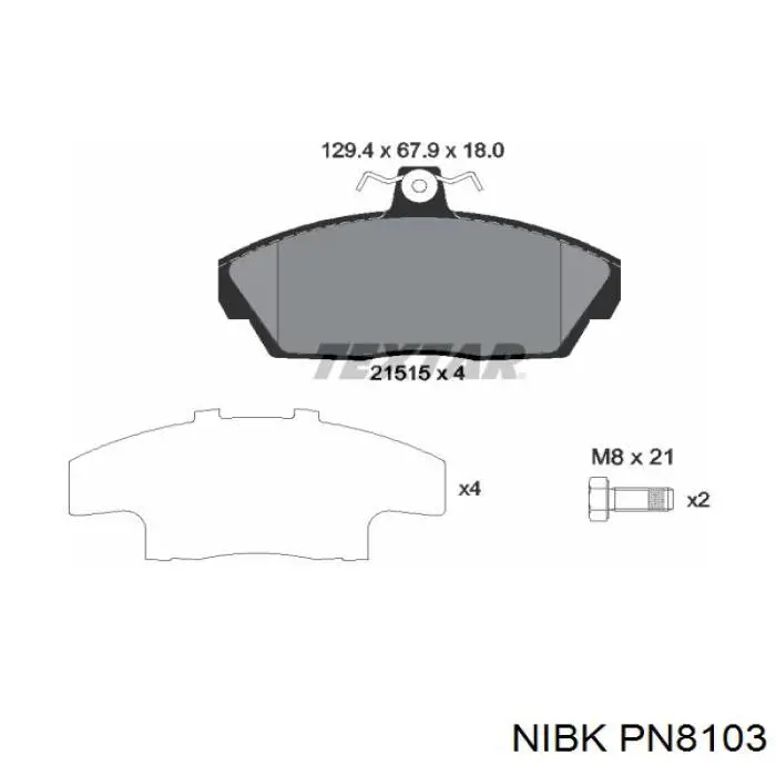 Передні тормозні колодки PN8103 Nibk