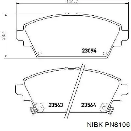 PN8106 Nibk Передні гальмівні колодки