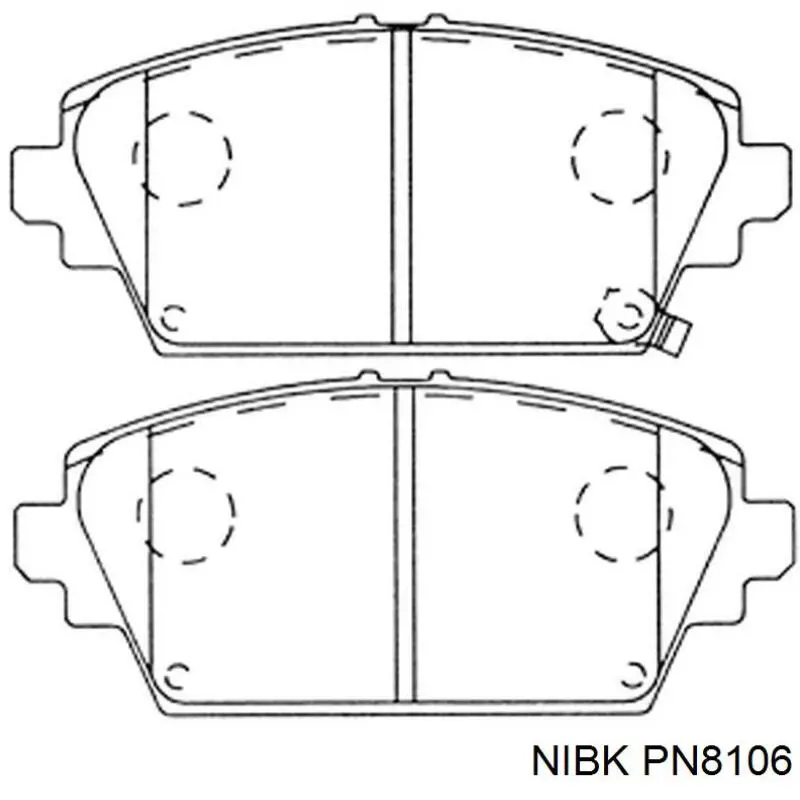 Колодки гальмівні передні, дискові PN8106 Nibk