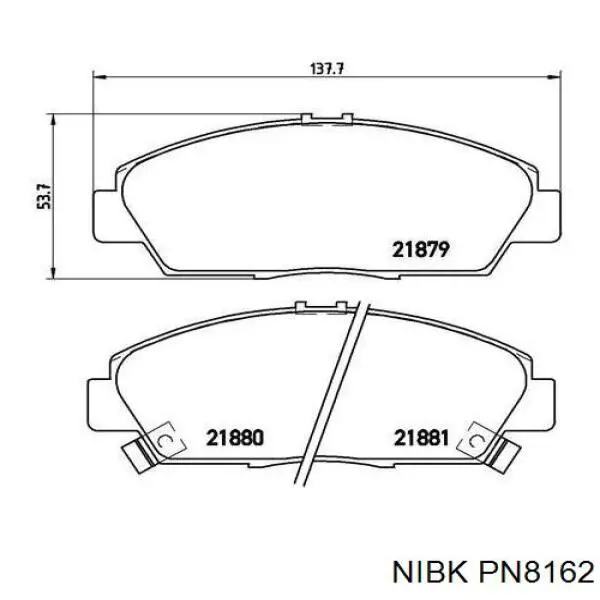 PN8162 Nibk колодки гальмівні передні, дискові